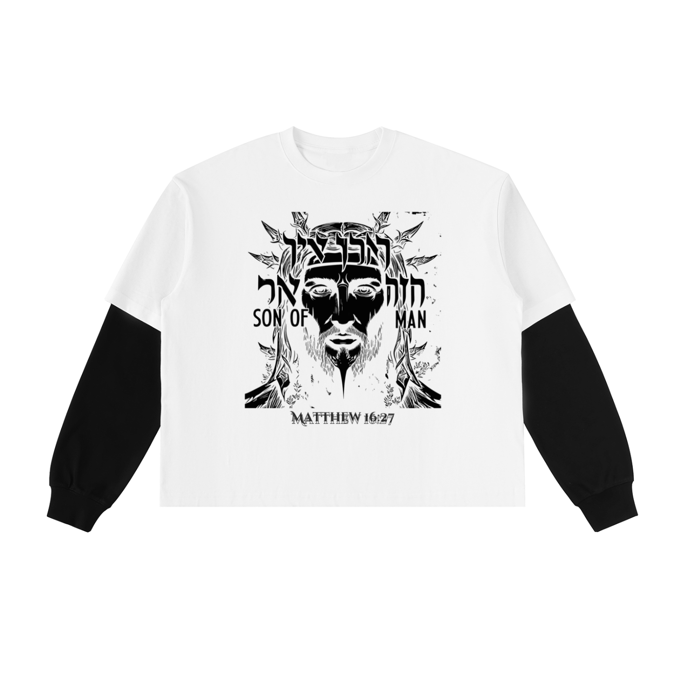SON-OF-MAN (BLACK ON WHITE) Cotton T-Shirt