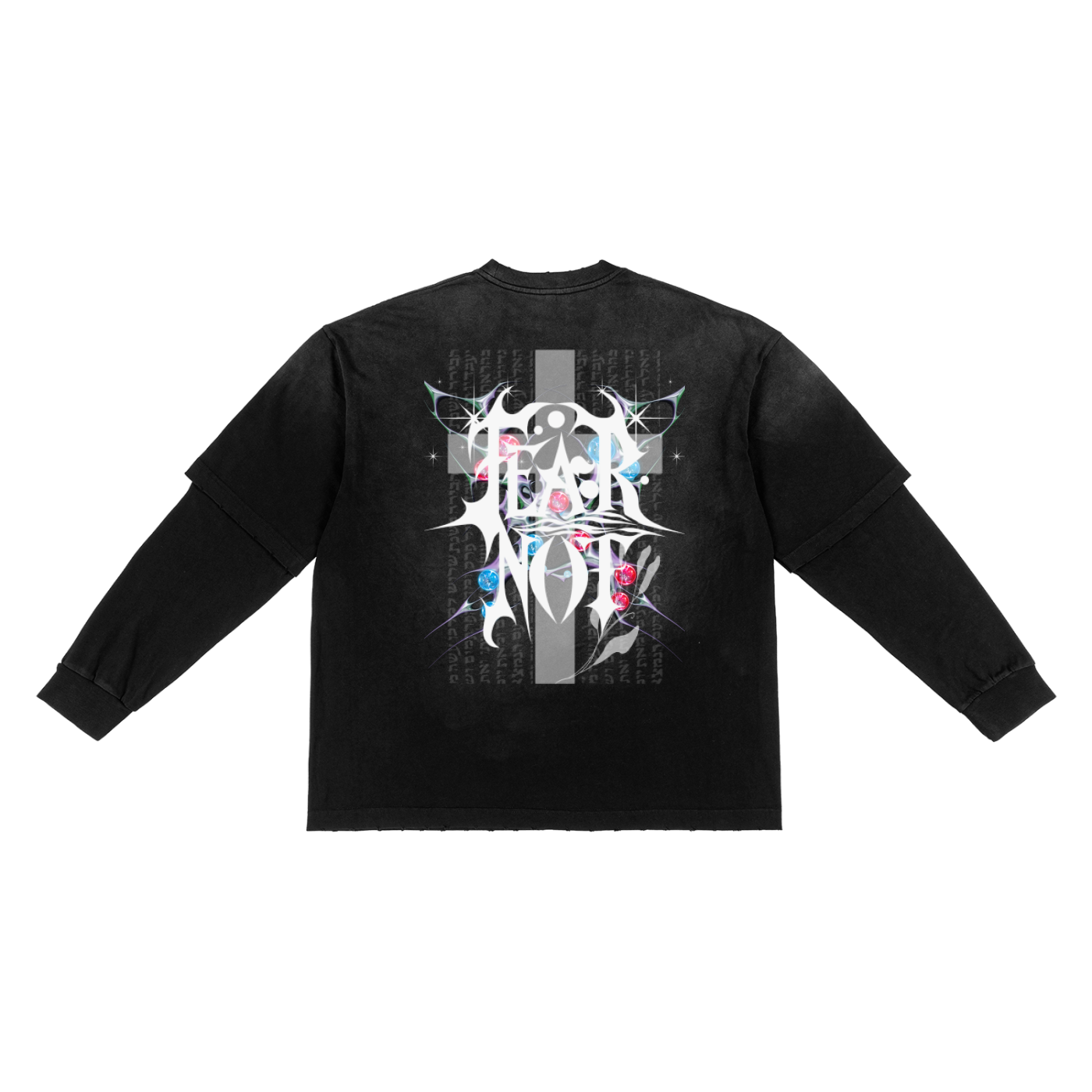 GODFIDANCE (HANDFREYED TWO-PEICE SHIRT)